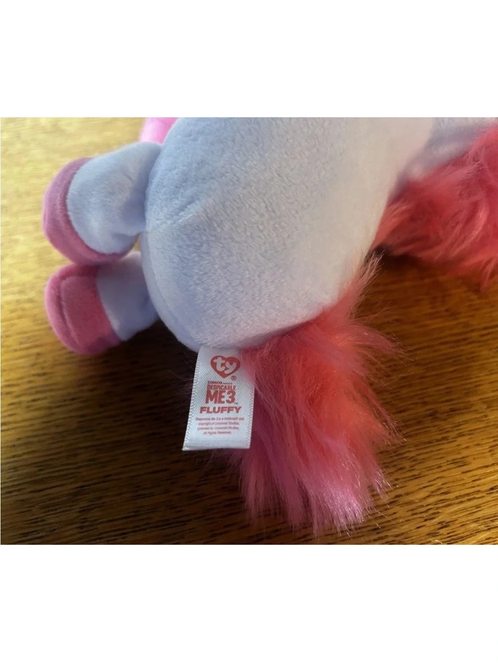 Ty White and Pink Unicorn Beanie Plush with Gold Horn